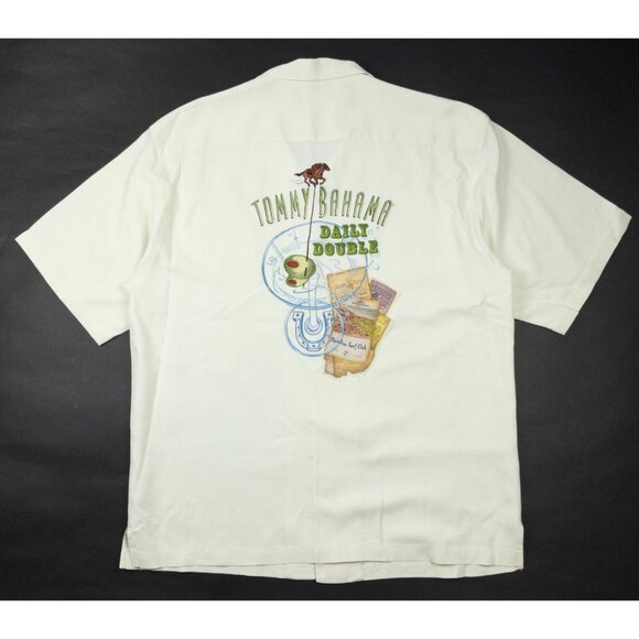 Tommy Bahama Daily Double Silk Hawaiian Shirt Men's XL Embroidered Camp Horse - Picture 2 of 12